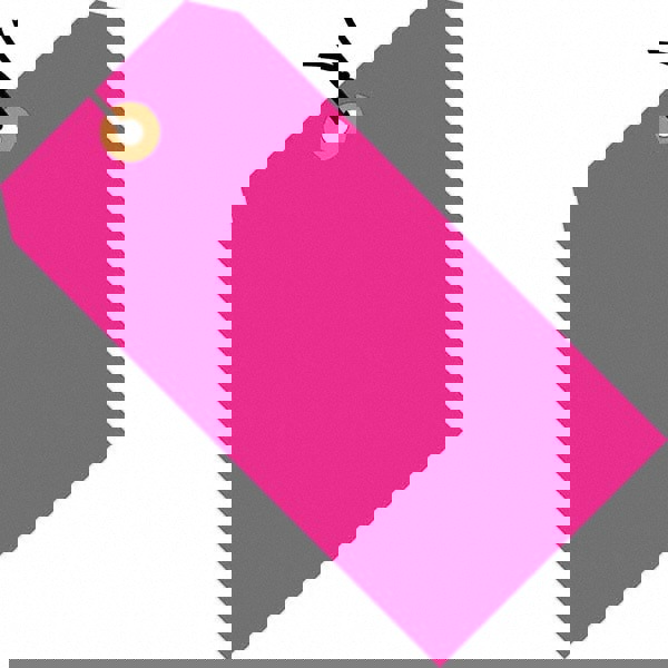 Blank Tag: 4-3/4'' High, Fluorescent Pink, Synthetic Paper